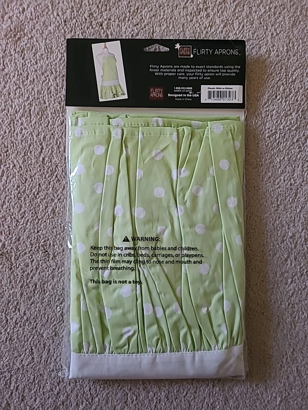 NWT Sadie Flirty Apron- Mint Polka Dot